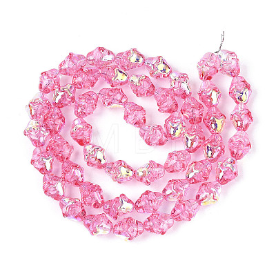 Electroplate Transparent Glass Beads Strands X-EGLA-N020-03E-1