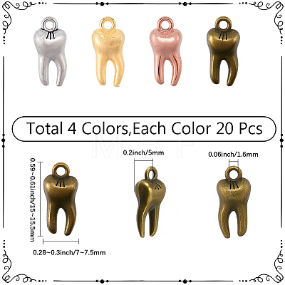 80Pcs 4 Styles Alloy Pendants FIND-SC0023-63-1
