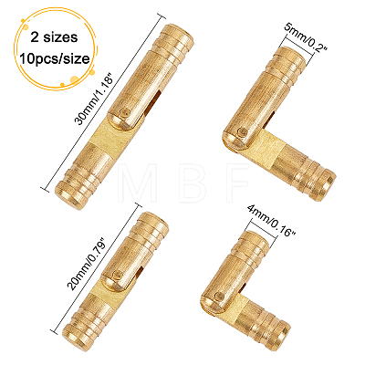 CHGCRAFT 20 Pcs 2 Style Brass Column Hinge FIND-CA0001-76G-1