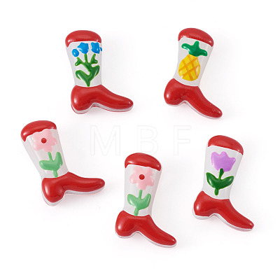 5Pcs Boot Baking Paint Glass Enamel  Beads LAMP-TADJ0001-08-1