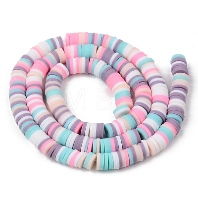 Handmade Polymer Clay Beads Strands CLAY-R089-6mm-109-1