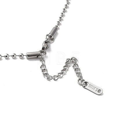 304 Stainless Steel Ball Chain Necklace NJEW-D045-03P-1