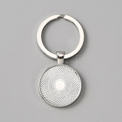 Alloy Keychain Cabochon Settings X-FIND-WH0117-24P-1