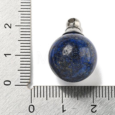Natural Lapis Lazuli Perfume Bottle Pendants G-K338-22P-06-1
