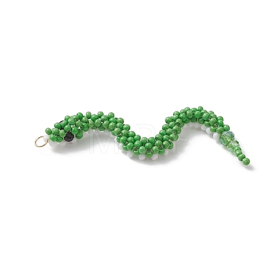 Glass Seed Beaded Big Pendants PALLOY-MZ01157-01-1