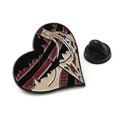 Gothic Sexy Butt Heart Shaped Enamel Pins JEWB-B016-02EB-03-1