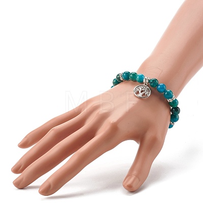 Natural & Synthetic Mixed Gemstone Bracelet for Girl Women BJEW-JB06725-1