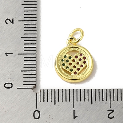 Real 18K Gold Plated Brass Pave Cubic Zirconia Pendants KK-M283-08A-02-1