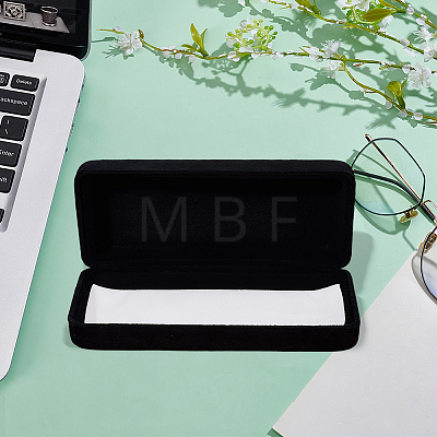 1Pc Rectangle Iron & Velvet Eyeglass Cases AJEW-CN0007-35B-1