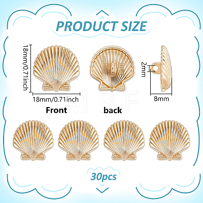 30Pcs 1-Hole Alloy Shank Buttons BUTT-PH0001-80G-1