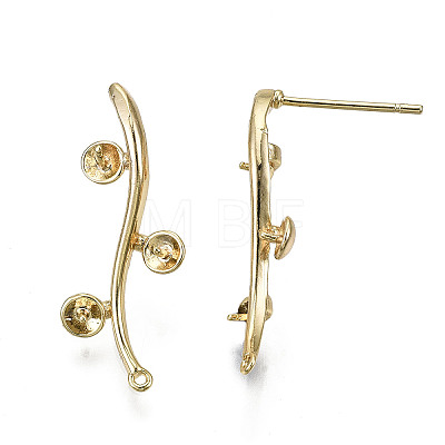 Brass Stud Earring Findings X-KK-T062-66G-A-NF-1