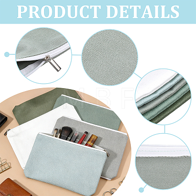 5Pcs 5 Colors Cloth Zipper Jewelry Bag Gift Pouches ABAG-WH0077-11C-1