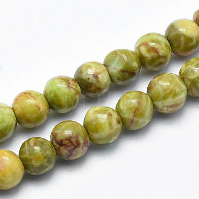 Natural Marble Beads Strands G-K211-6mm-F-1