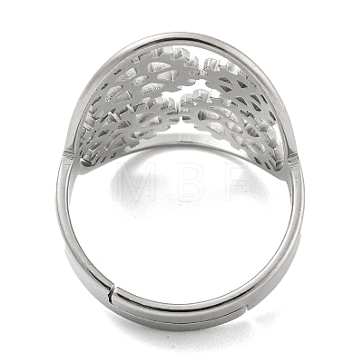 Ring with Gear 304 Stainless Steel Adjustable Rings RJEW-G306-03P-1