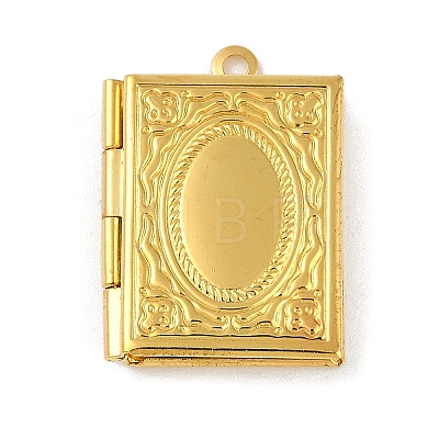 Brass Locket Pendants for Teachers' Day KK-M041-07G-1