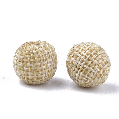 Handmade Hemp Woven Beads WOVE-Q077-09A-1