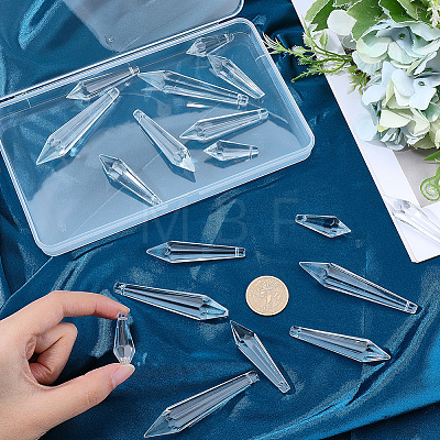 20Pcs 4 Styles Transparent Glass Pendants GLAA-SP0001-79-1