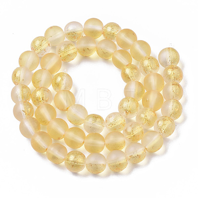 Frosted Spray Painted Glass Beads Strands X-GLAA-N035-03C-C08-1