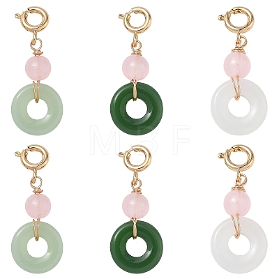 6Pcs 3 Styles Glass Pendant Decorations HJEW-YW00552-1