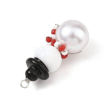 Christmas Handmade Lampwork Pendants PALLOY-JF06024-02-1