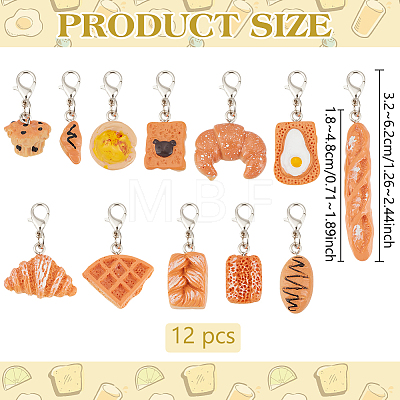 12Pcs Resin Pendant Locking Stitch Markers HJEW-BC00083-1