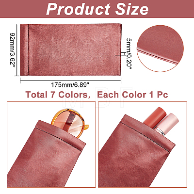 AHADEMAKER 7Pcs 7 Colors PU Imitation Leather Slip-in Glasses Case AJEW-GA0005-21-1