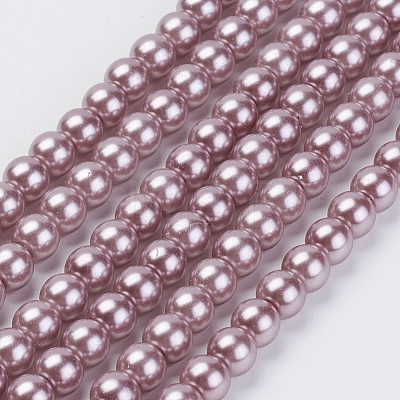 Eco-Friendly Dyed Glass Pearl Beads Strands HY-A008-5mm-RB085-1