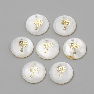 Freshwater Shell Pendants SHEL-Q010-008G-1