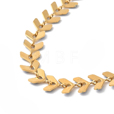 Enamel Ear of Wheat Link Chains Bracelet BJEW-P271-02G-1