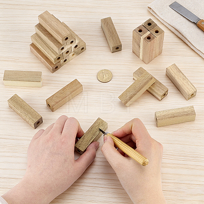 40Pcs Wood Craft Block WOOD-PH0004-11-1