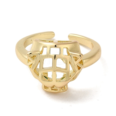 Brass Open Cuff Ring RJEW-Q778-41G-1