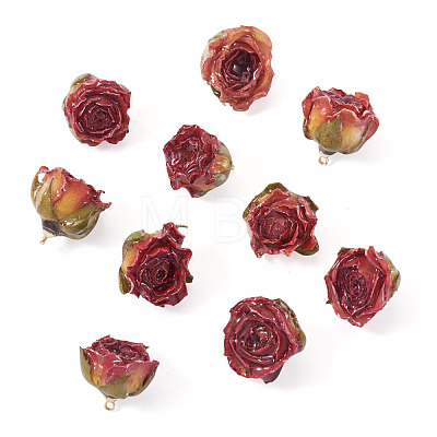 10Pcs Preserved Rose Pendants KY-TA0001-59C-1