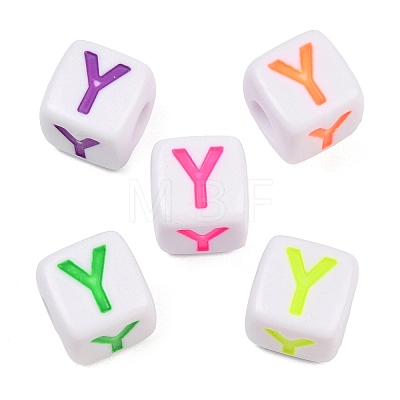 Opaque Acrylic Enamel European Beads AC-ACBA1794-04Y-1