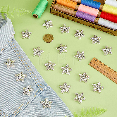 20Pcs Star Rhinestone Cloth Patches DIY-FG0010-20-1