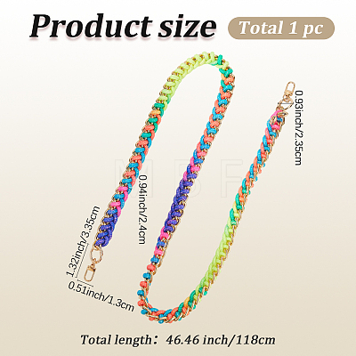 Acrylic Cable Chain & Polyester Braided Cord Bag Straps FIND-WH20033-020KCG-D-1
