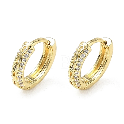 Brass Micro Pave Cubic Zirconia Hoop Earrings KK-CBA30C7-10G-1