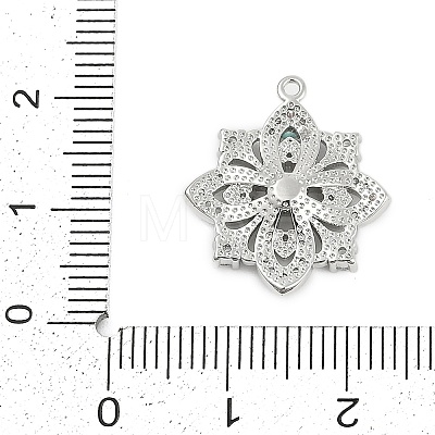 Brass Micro Pave Clear Cubic Zirconia European Dangle Charms Bails KK-Q026-13P-1