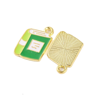 Golden Plated Alloy Enamel Pendants X-ENAM-Z017-12G-02-1