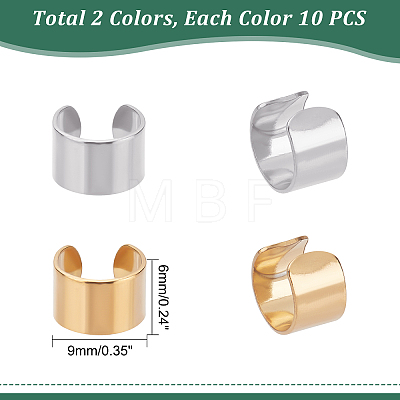 Unicraftale 20Pcs 2 Style Plain Band Cuff Earrings STAS-UN0037-05-1