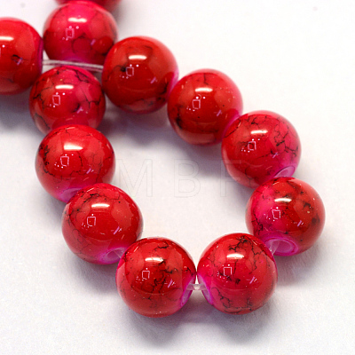 Baking Painted Glass Round Bead Strands DGLA-Q019-6mm-47-1