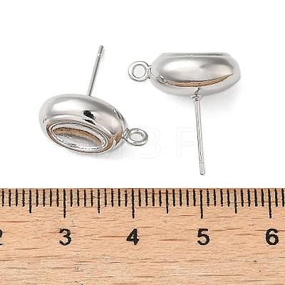 Brass Stud Earring Finding with Loops KK-C042-06P-1