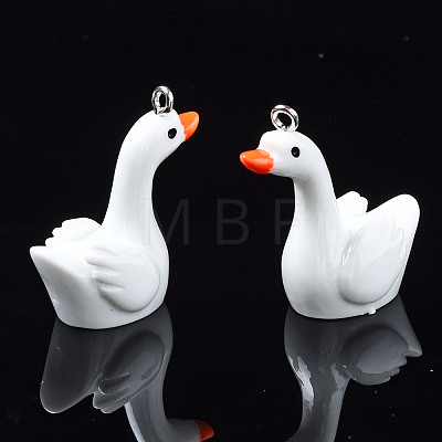 Opaque Resin Cygnet Pendants RESI-S356-067-1