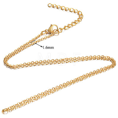 304 Stainless Steel Cable Chain Necklace STAS-T040-PJ205-40-1