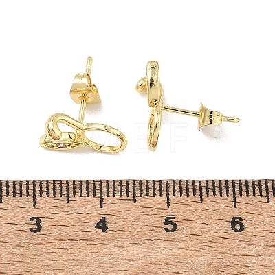 Brass & Crystal Rhinestone Stud Earrings for Women EJEW-G464-04G-05-1