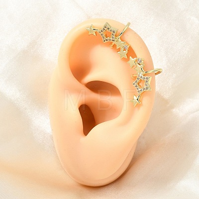 Brass Micro Pave Cubic Zirconia Cuff Earrings for Women CU-CBAE7DF-22G-1