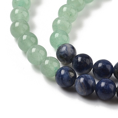 Chakra Natural Red Jasper & Yellow Jade & Green Aventurine & Tiger Eye & Sodalite & Amethyst Beads Strands X-G-NH0002-E02-6mm-1