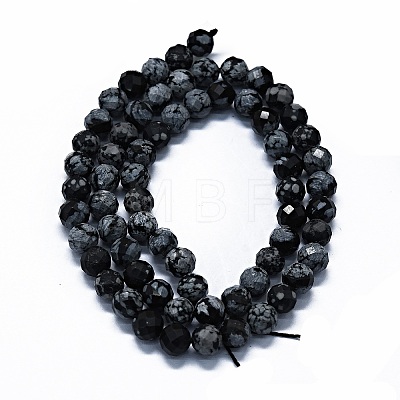 Natural Snowflake Obsidian Beads Strands G-G927-45-1