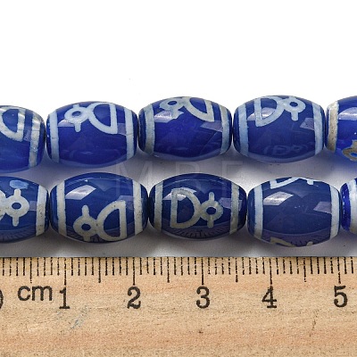 Blue Tibetan Style dZi Beads Strands TDZI-NH0001-C10-01-1
