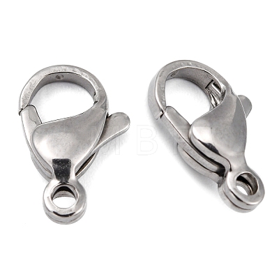 Polished 304 Stainless Steel Lobster Claw Clasps STAS-R072-39A-1