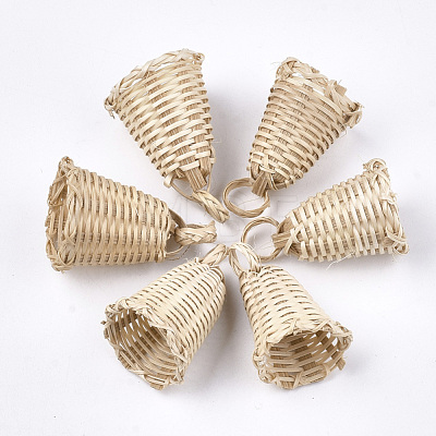 Handmade Reed Cane/Rattan Woven Pendants WOVE-T006-099-1